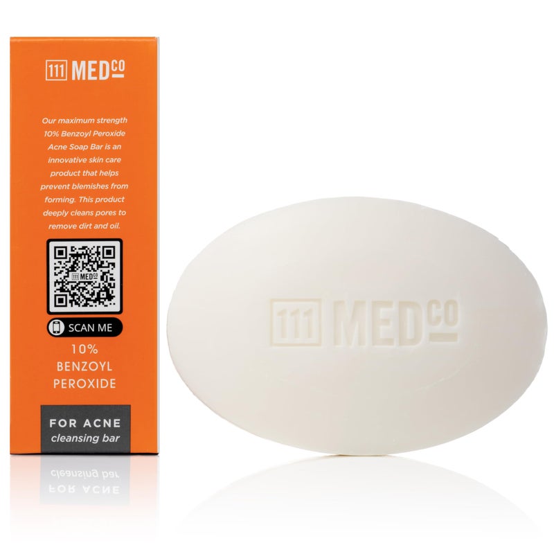 111MedCo 10% Benzoyl Peroxide Acne 4oz. Medicated Soap Bar - Image 3